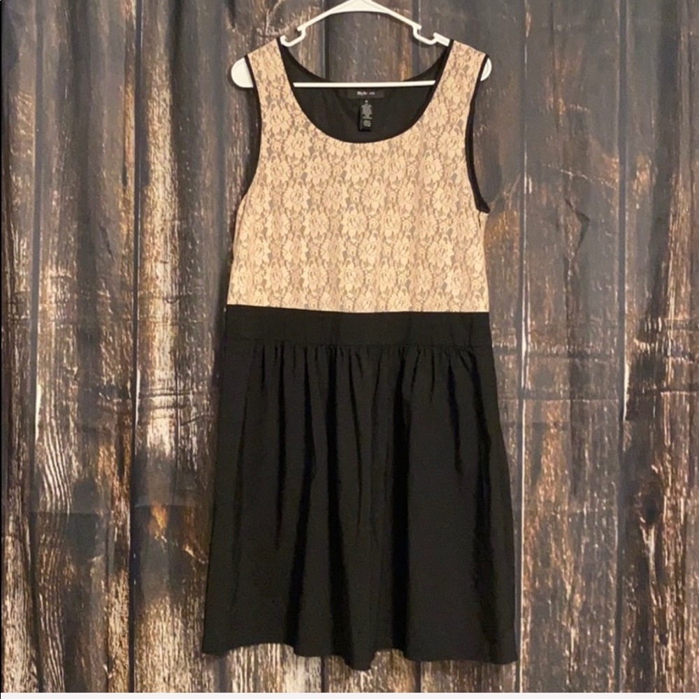 Style & Co Black & Blush Dress